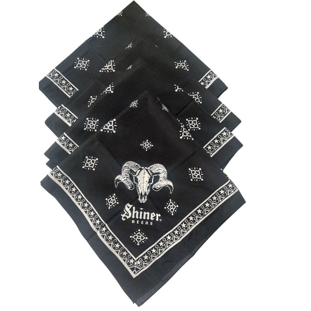 Shiner Beers 4 Black & White  New Handkerchiefs‎